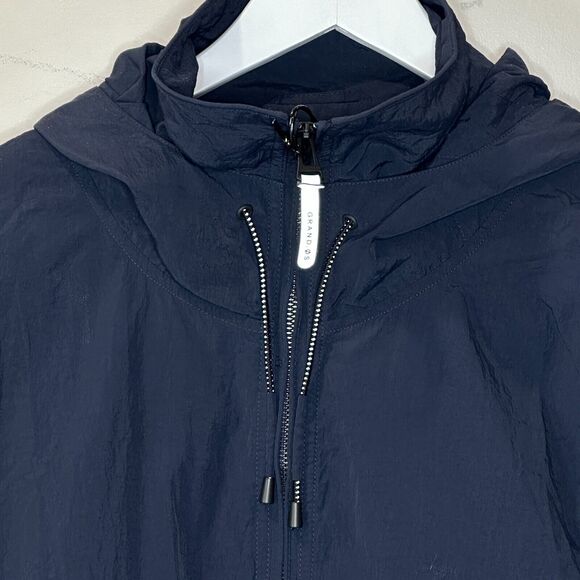 Cole Haan Nylon Rubberized Pocket Windbreaker Jacket Navy Women's Size Small NWT - Picture 4 of 13